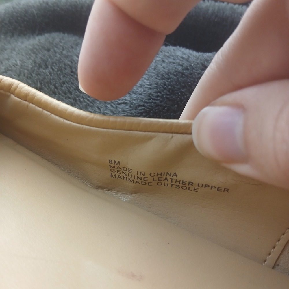 Talbots Penny Loafer Flats 8M Tan Pebbled Leather Preppy Workwear Classic - Picture 4 of 10